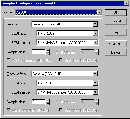 Configurer le sampleur pour l'envoi et la r&eacute;ception de samples