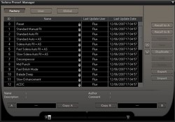 Gestion des presets