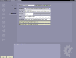 Onglet Settings dans Tracktion de Raw Material