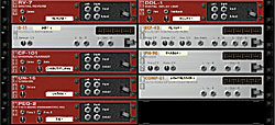 Arrière des demi-racks d'effets de la RV7000
