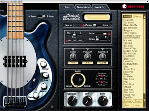 L'interface principale du Virtual Bassist de Steinberg