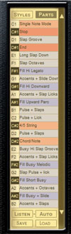 Virtual Bassist offre de nombreuses variations autour des lignes de basse de base