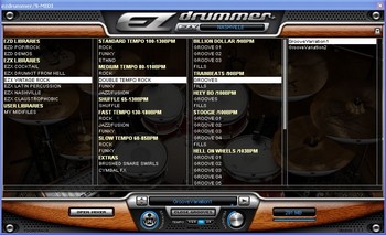 La bibliothèque de rythmes MIDI d'EZdrummer