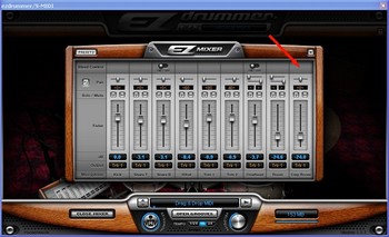 Le mixeur d'EZdrummer et sa tranche Room